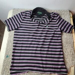 Brooks Brothers St. Andrews Links Polo Golf Shirt Striped Multicolor Men's Large